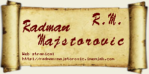Radman Majstorović vizit kartica